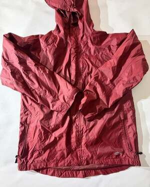 Campmor Youth L Red Hooded Rain Jacket Windbreaker Zip Outdoor Gorpcore